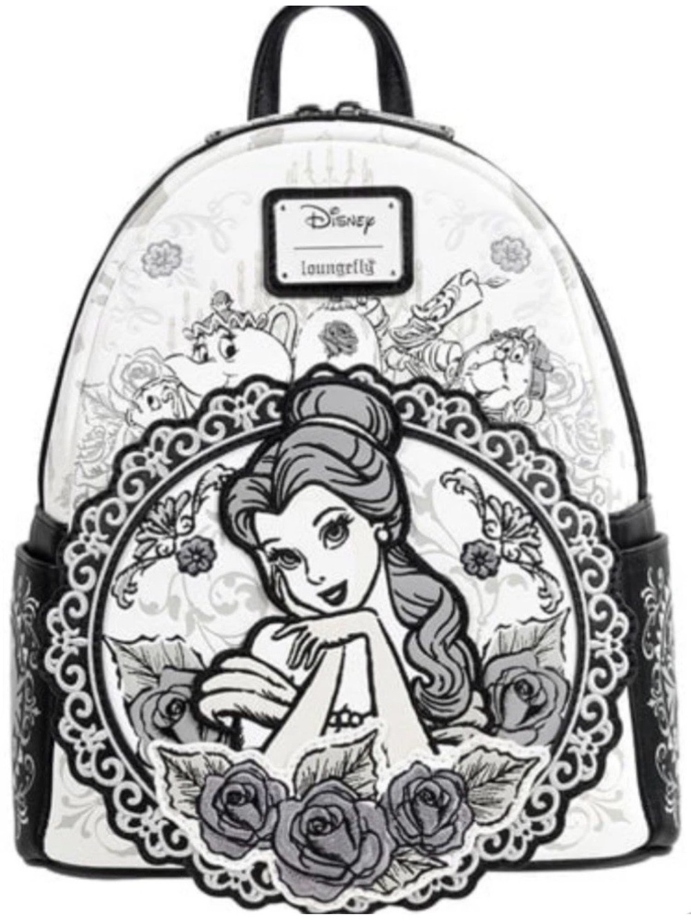 Loungefly Kids Belle Black & White Mini Backpack